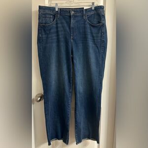 Chico’s Straight Basic Jean Size 3R US 16R High Rise Denim Wide Leg Color Indigo